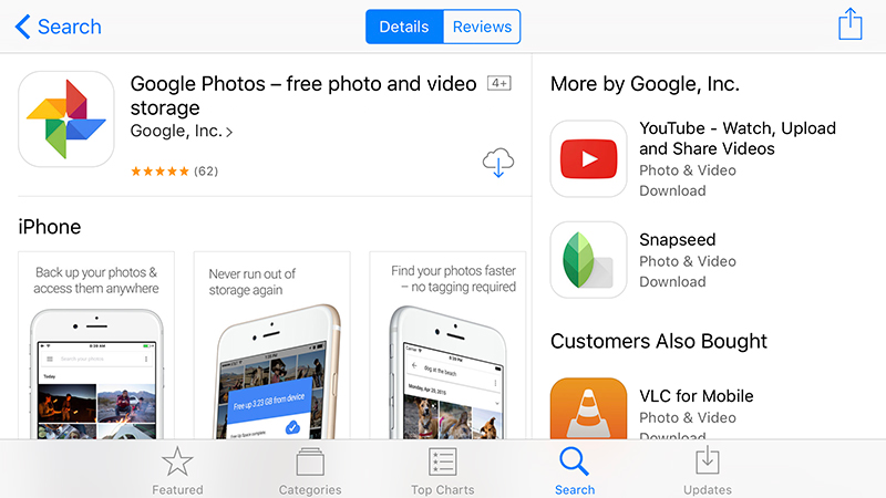 Google Photos is the most obvious option for photos and videos. (Image: Screenshot)